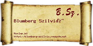 Blumberg Szilvió névjegykártya